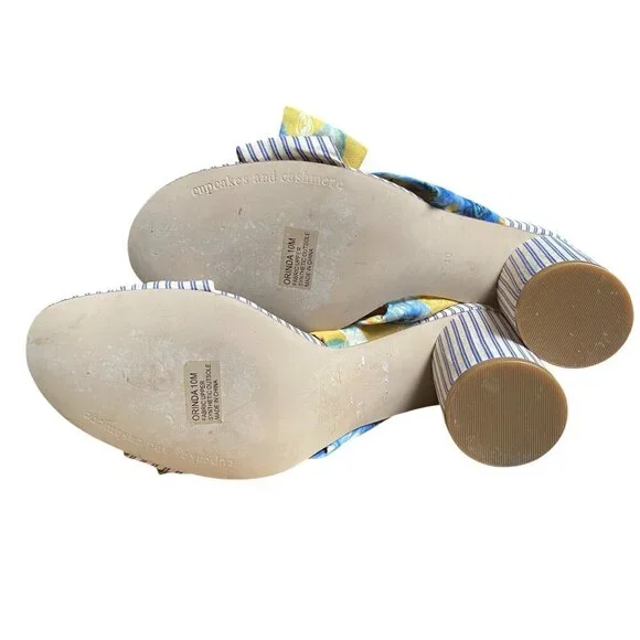 Cupcakes and Cashmere Orinda Satin Bow Mule Sandal - Size 10 - Picture 9 of 10